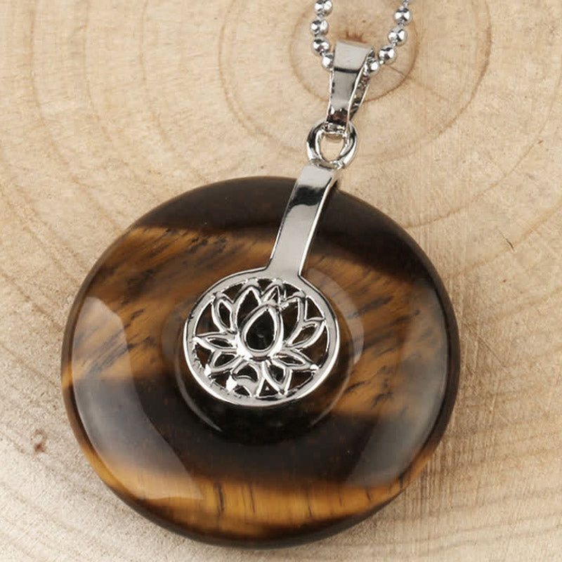 Collier pendentif de guérison en cristal rose avec Buddha Stones et améthyste - Œil de tigre - image 28