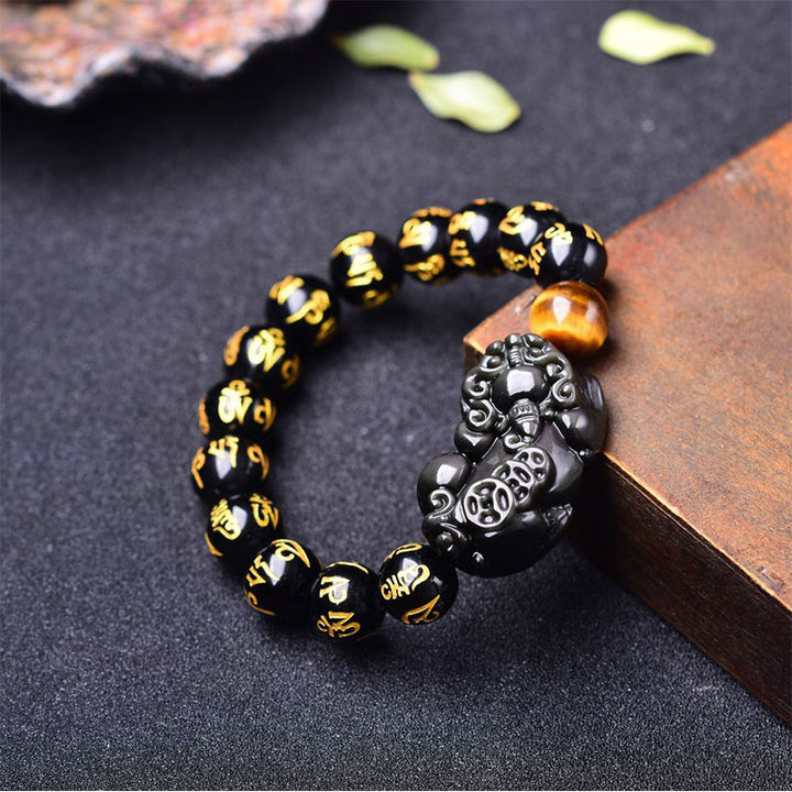 Bracelet Feng Shui PiXiu Obsidienne Richesse
