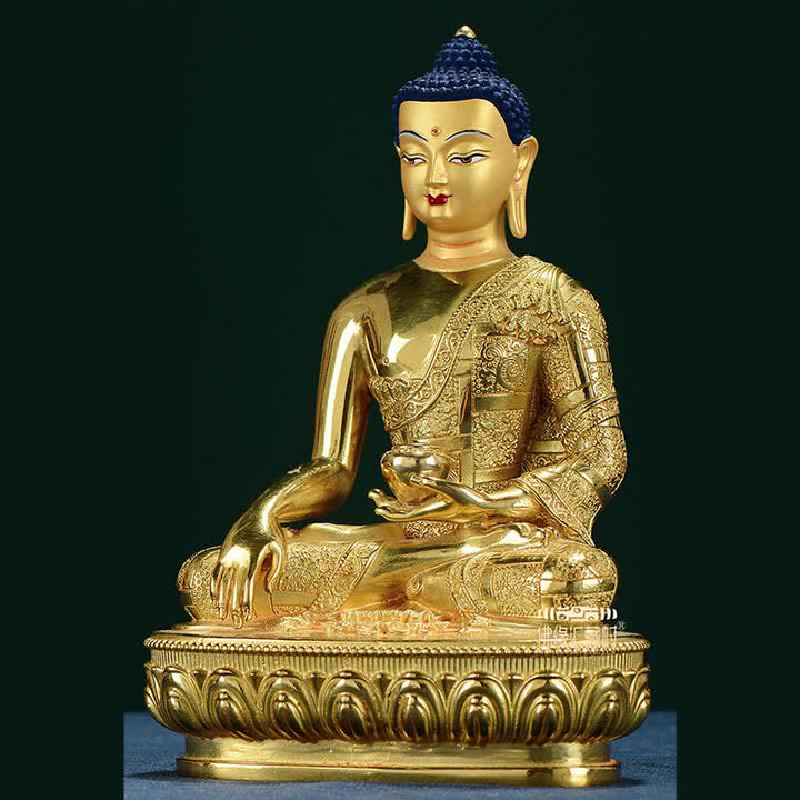 Statue en cuivre de l'illumination de Bouddha Shakyamuni, décoration pour la maison - image 10