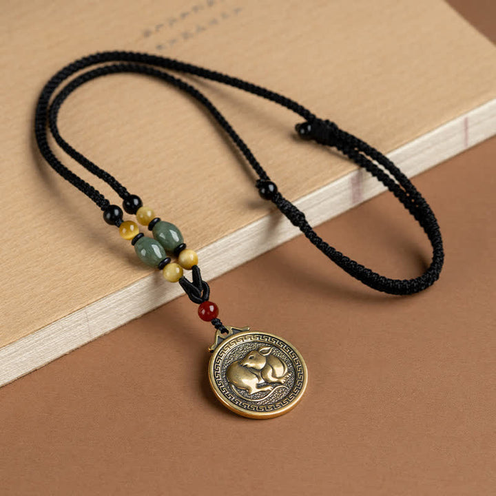 Collier avec pendentif et 12 bénédictions du zodiaque chinois - Rat - image 4