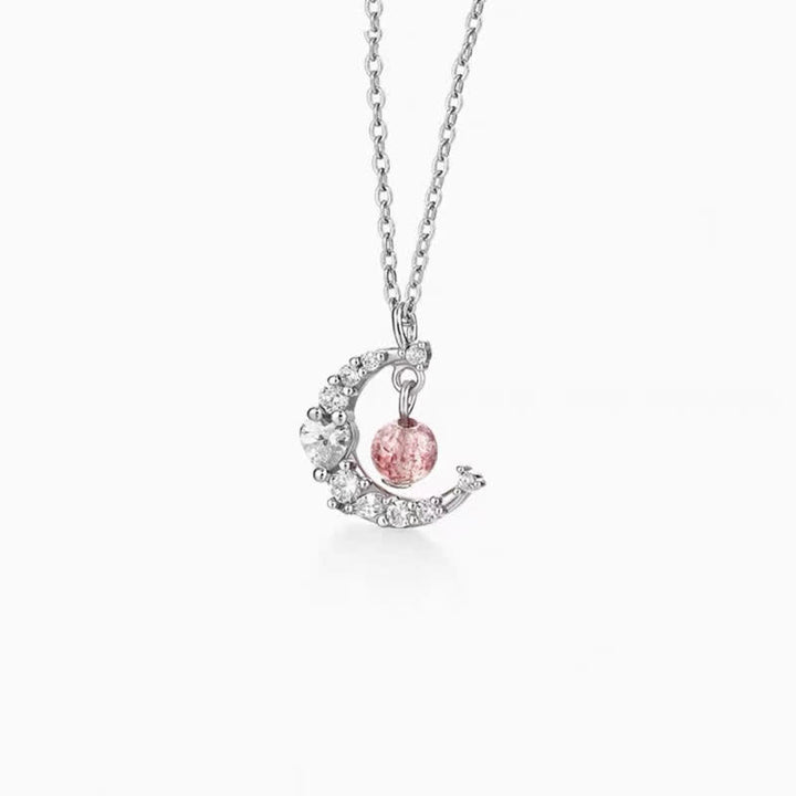 Collier de guérison d'amour en cristal bleu quartz fraise Buddha Stones