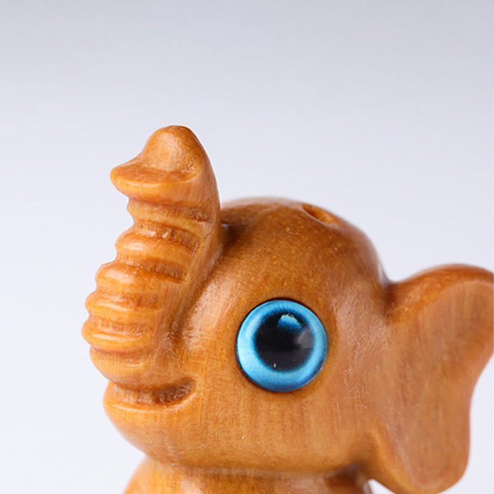 Buddha Stones Bois de santal Petite feuille Bois de santal rouge Bois de santal vert Mini éléphant porte-bonheur sculpté Décoration de protection - image 5