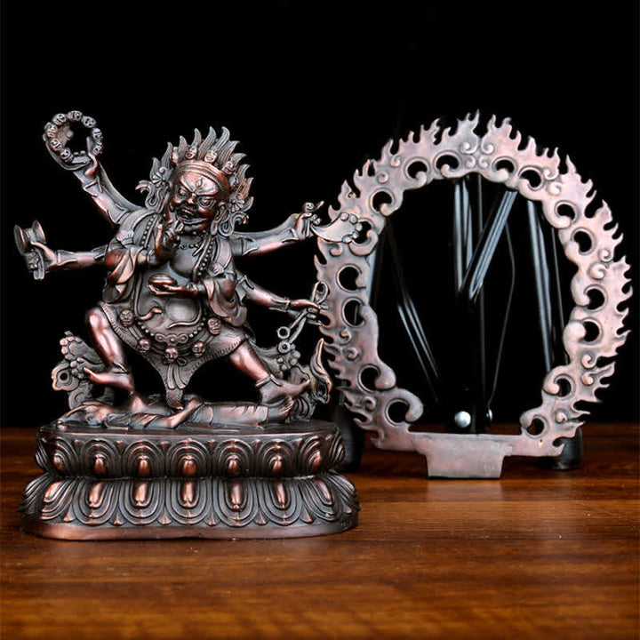 Statue de Bouddha en cuivre de la compassion de Mahakala du Tibet