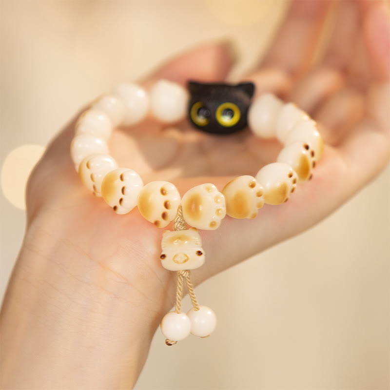 Bracelet de paix porte-bonheur en bois de santal rouge avec de belles pattes de Buddha Stones et des graines de Bodhi naturelles - Bodhi Seed&Tassel (tour de poignet 14-16 cm) - image 10