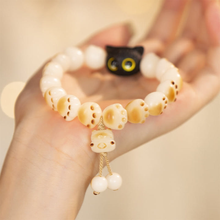 Bracelet de paix porte-bonheur en bois de santal rouge avec de belles pattes de Buddha Stones et des graines de Bodhi naturelles - Bodhi Seed&Tassel (tour de poignet 14-16 cm) - image 10
