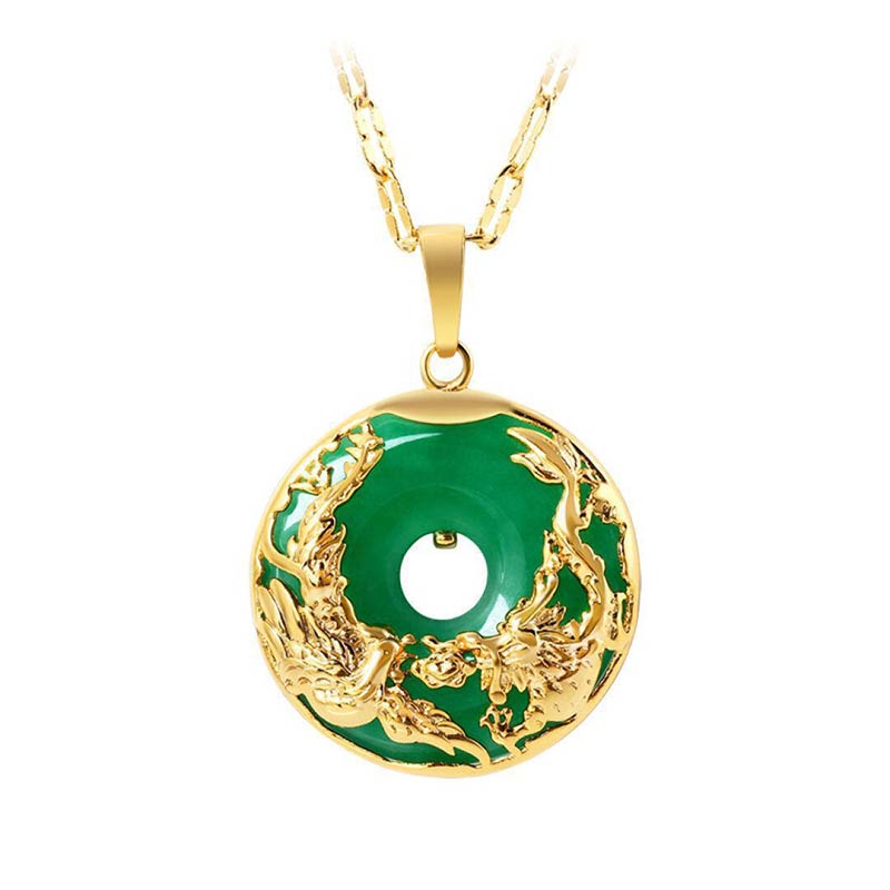 Collier de prospérité en jade naturel Buddha Stones