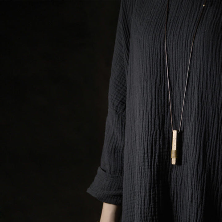 Collier pendentif en cuivre avec Buddha Stones au design texturé vintage