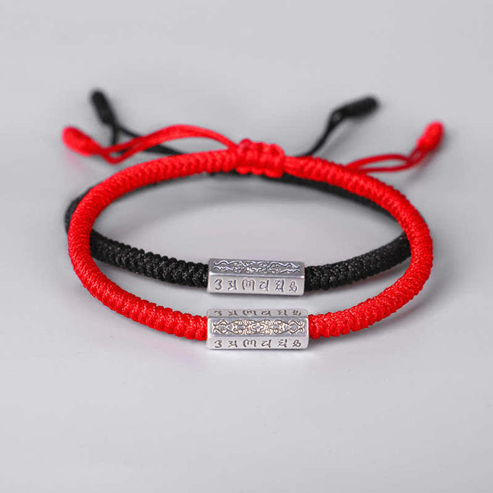 Bracelet en fil rouge Buddha Stones Om Mani Padme Hum et protection de la chance