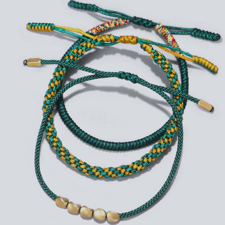 Ensemble de 3 bracelets tibétains en Buddha Stones avec protection et chance