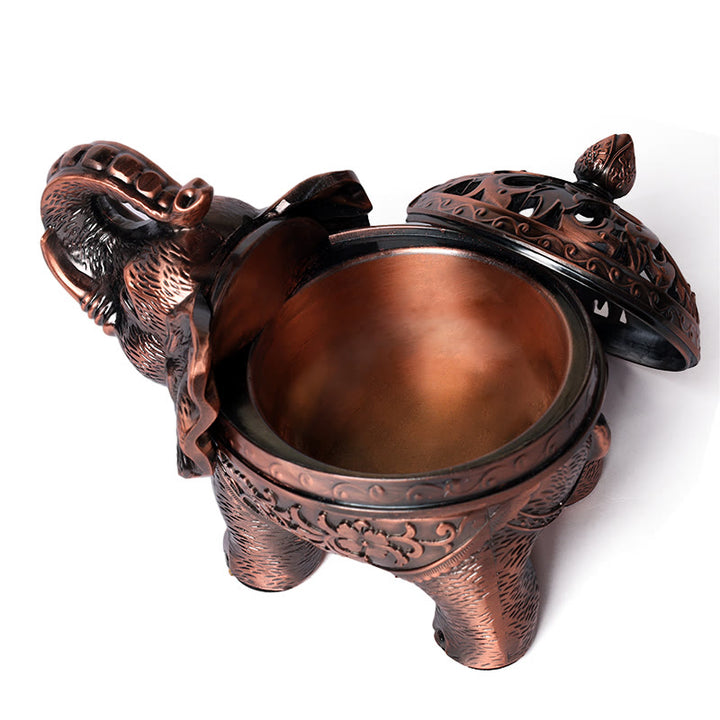 Porte-encens en alliage avec Buddha Stones et éléphant, décoration de la maison, brûleur d'encens - image 2
