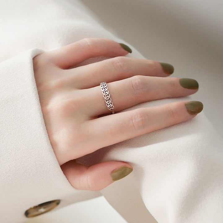 Bague ajustable porte-bonheur en cuivre vintage