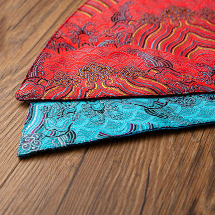 Buddha Stones vintage et vagues de la mer, dessous de verre pour tasse à thé, tapis à thé Kung Fu