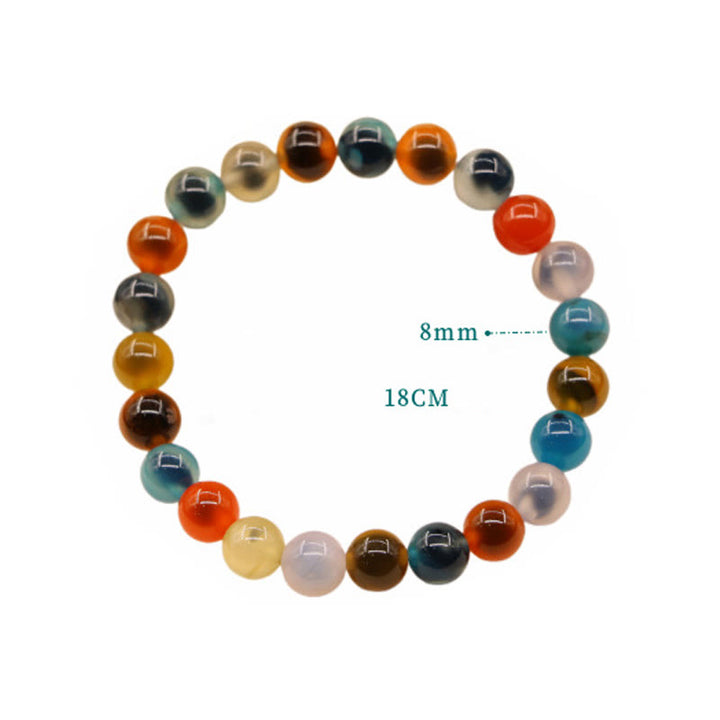Bracelet de perles de guérison en agate bonbon colorée