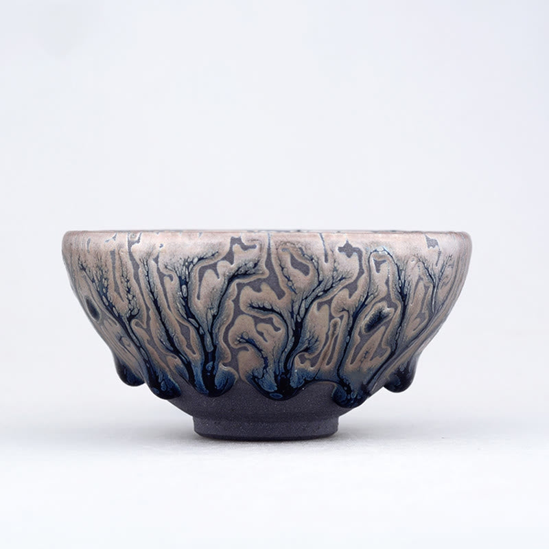 Tasse à thé en céramique chinoise Jianzhan faite à la main avec Buddha Stones et motif d'arbre à thé