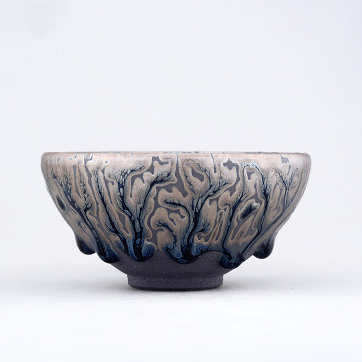 Tasse à thé en céramique chinoise Jianzhan faite à la main avec Buddha Stones et motif d'arbre à thé