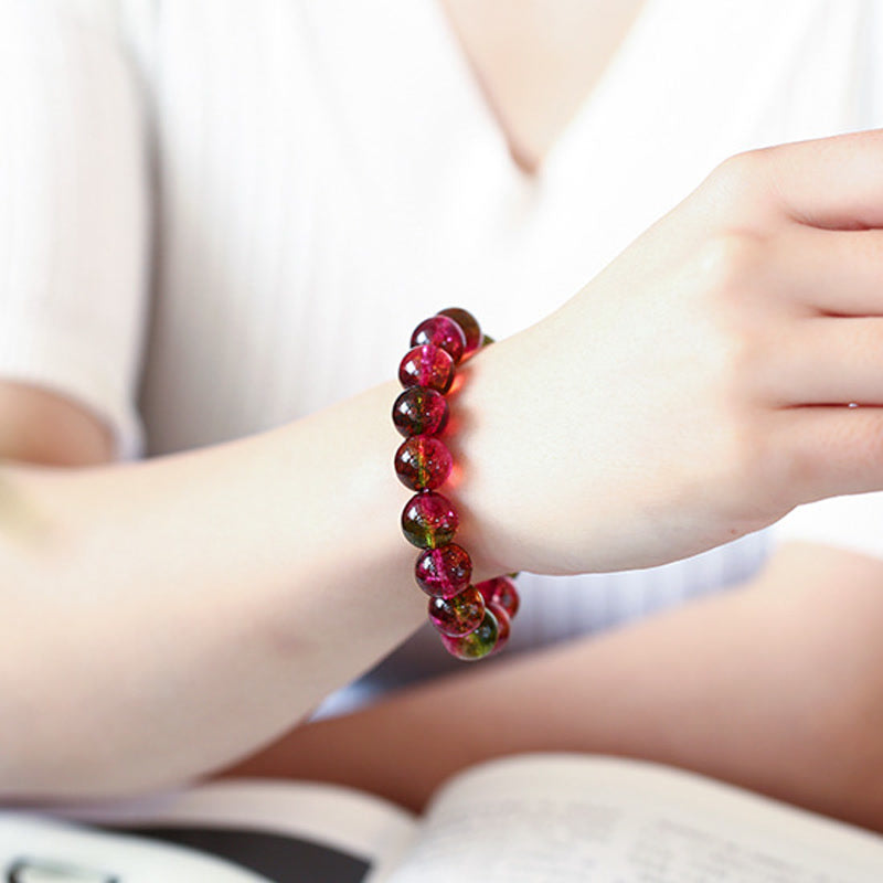 Bracelet de sagesse et d'amour en tourmaline naturelle Buddha Stones
