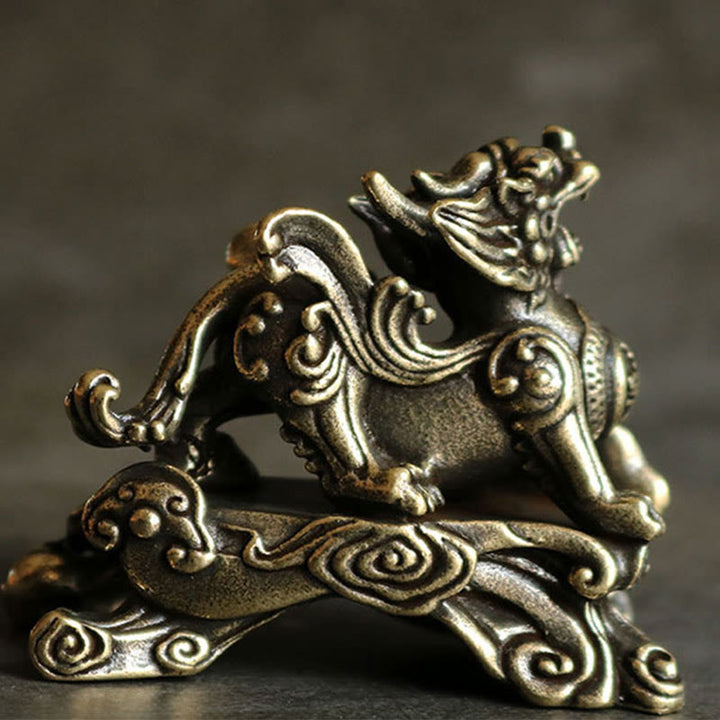 Buddha Stones FengShui PiXiu faites à la main en cuivre pour décoration de richesse et de chance - image 3