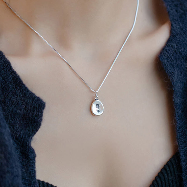 Collier pendentif en argent sterling 925 Buddha Stones en argent sterling 999, symbole de la paix et de la joie, symbole de la chance et de la fortune