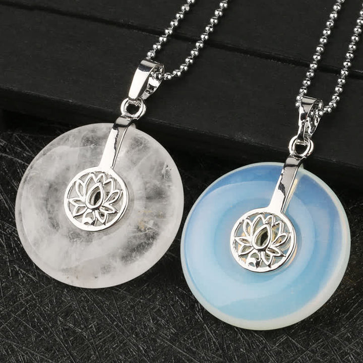 Collier pendentif de guérison en cristal rose avec Buddha Stones et améthyste