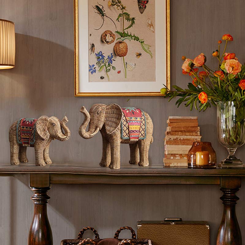 Éléphant en résine Sagesse Richesse Décoration de la maison