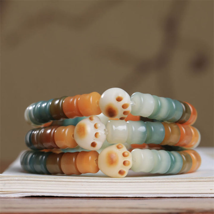 Bracelet de sagesse en forme de patte de chat avec graines de Bodhi colorées et Buddha Stones - image 6