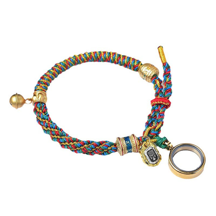 Bracelet amulette tibétain en Buddha Stones sculptées Om Mani Padme Hum déesse de la richesse Zakiram - image 4