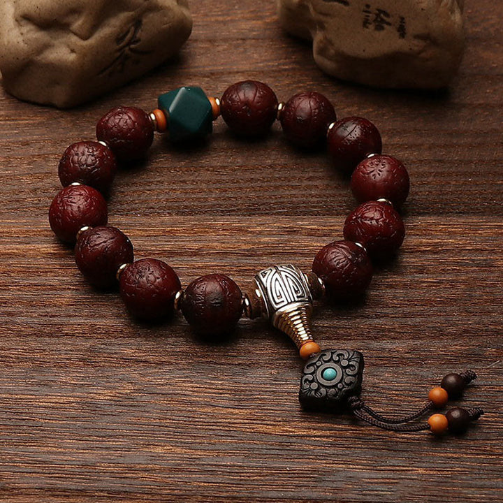 Buddha Stones , graines de Bodhi, porte-bonheur, richesse, pompon, breloque pour poignet