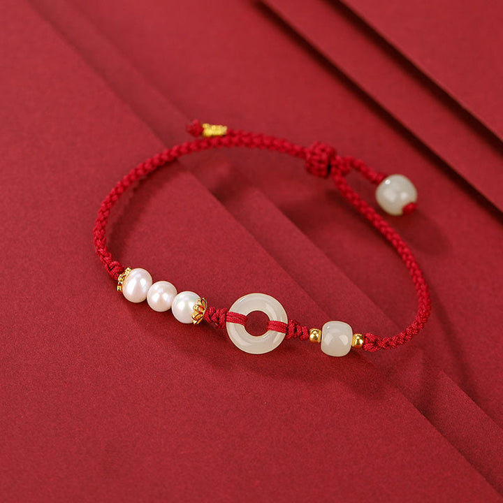 Bracelet porte-bonheur en perles de jade Hetian plaqué or en argent sterling 925 Buddha Stones