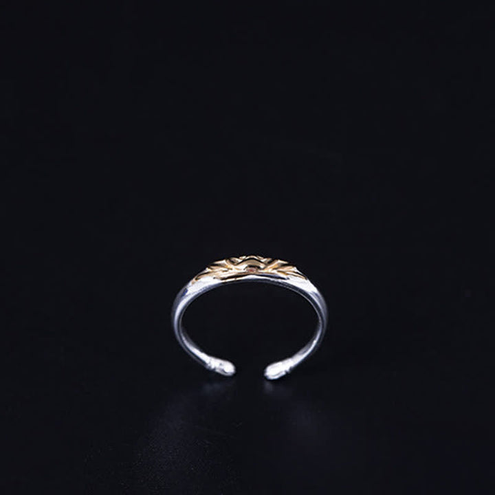 Bague en argent sterling 925 avec Buddha Stones et fleur de lotus