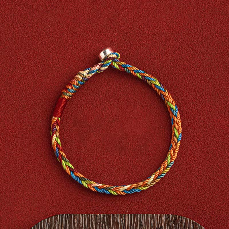 Bracelet porte-bonheur multicolore Buddha Stones « Que vous soyez en bonne santé et heureux »