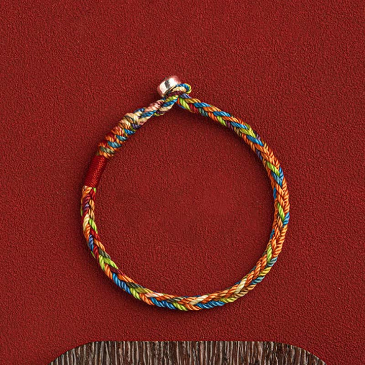 Bracelet porte-bonheur multicolore Buddha Stones « Que vous soyez en bonne santé et heureux »