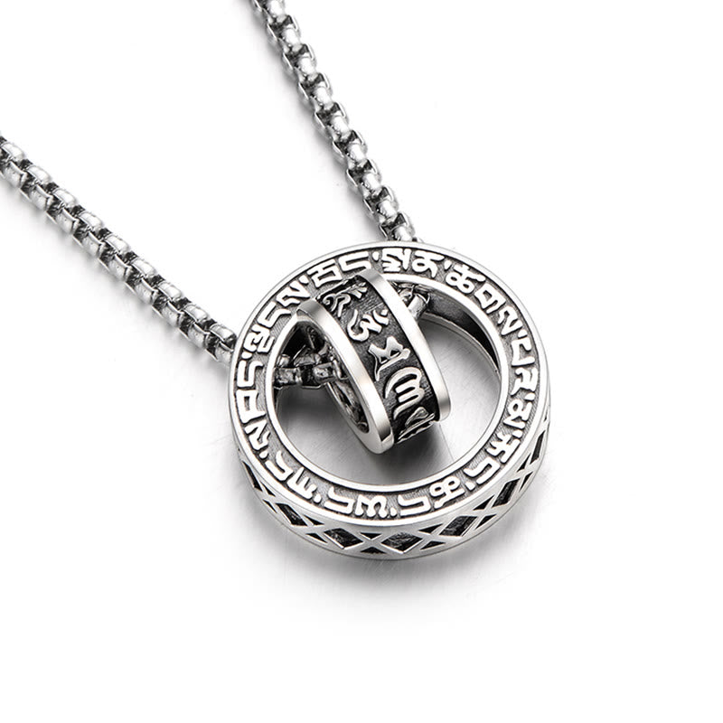 Collier pendentif tibétain en Buddha Stones Om Mani Padme Hum sculpté en chaîne de paix et de pureté - image 4