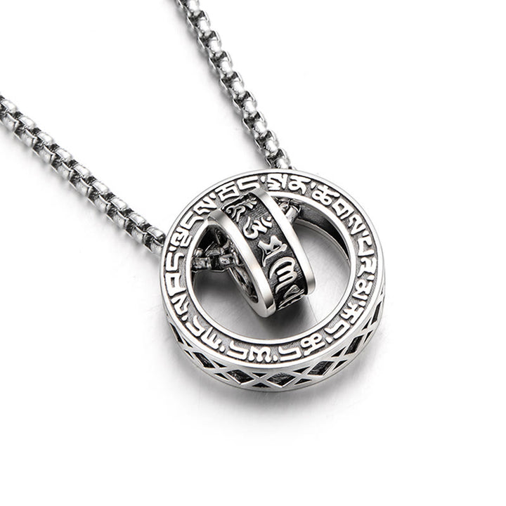 Collier pendentif tibétain en Buddha Stones Om Mani Padme Hum sculpté en chaîne de paix et de pureté - image 4