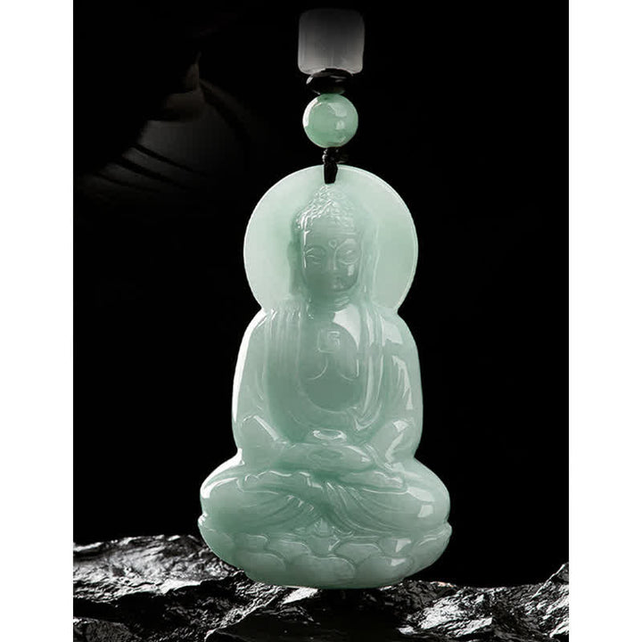 Collier en cordon de compassion avec amulette en jade Bouddha Amitabha et Buddha Stones - image 16