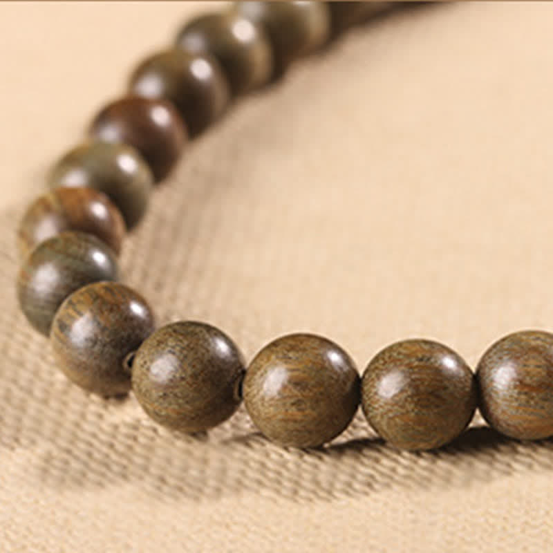 Bracelet tibétain apaisant en cristal de bois de santal vert