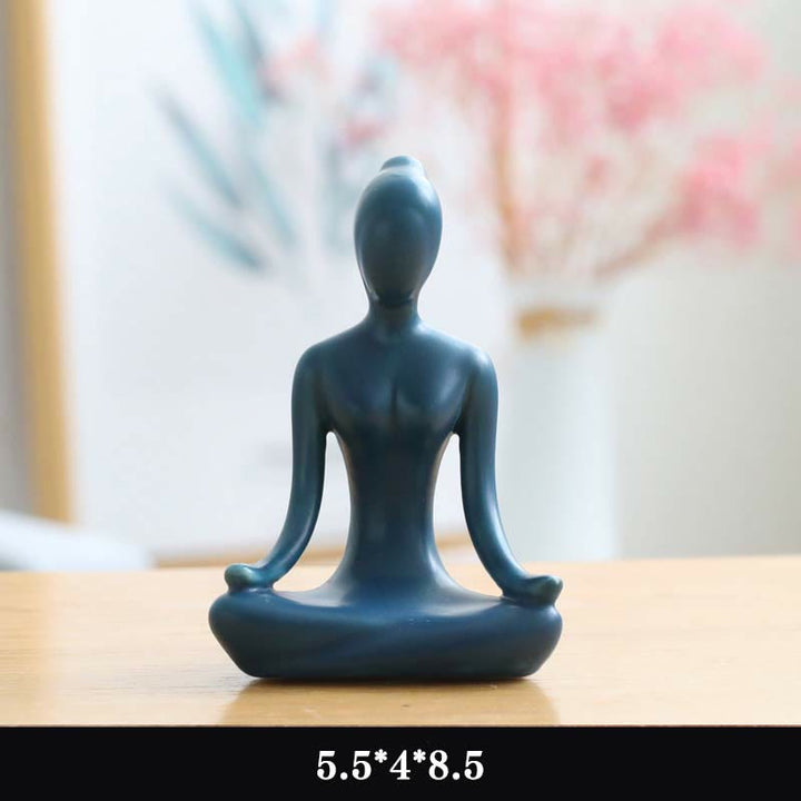 Exercice de méditation de yoga abstrait Céramique Figurine spirituelle Sculpture Décoration - image 2