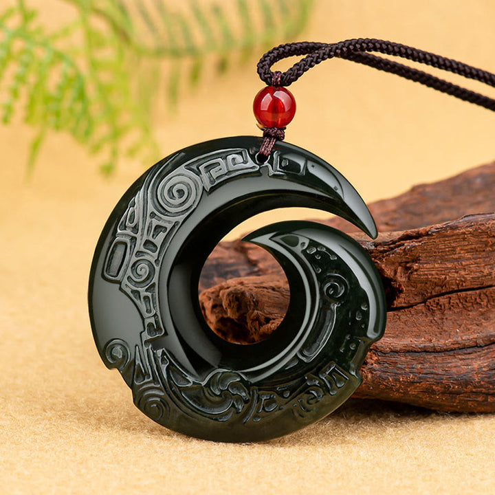 Collier pendentif en jade cyan Hetian naturel Buddha Stones pour améliorer la chance