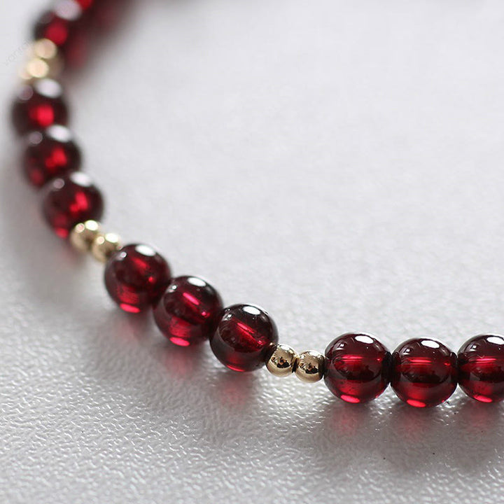 Bracelet Buddha Stones en alliage plaqué or 14 carats et grenat naturel apaisant - image 4