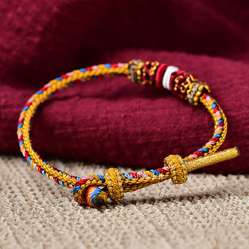 Bracelet tressé porte-bonheur Dunhuang fait main en Buddha Stones