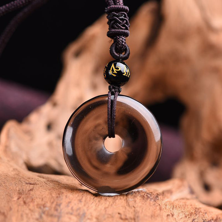 Collier de protection en obsidienne tibétaine Buddha Stones