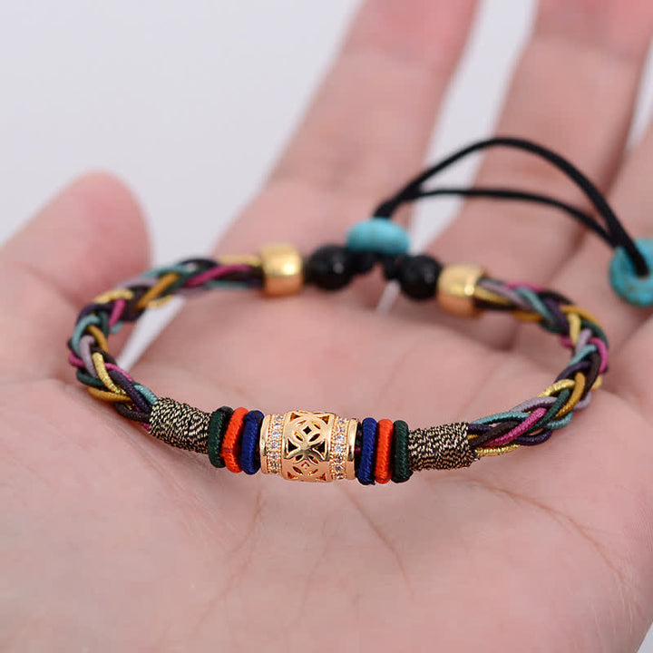 Buddha Stones en fil tissé fait main avec huit fils et pièces de cuivre