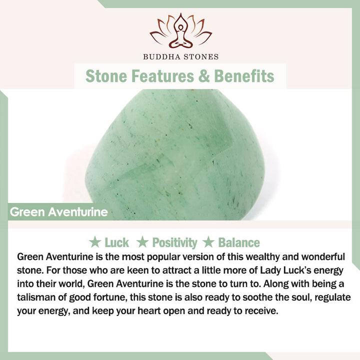 Bracelet porte-bonheur en Buddha Stones' aventurine verte et de grenat avec pétales de fleur