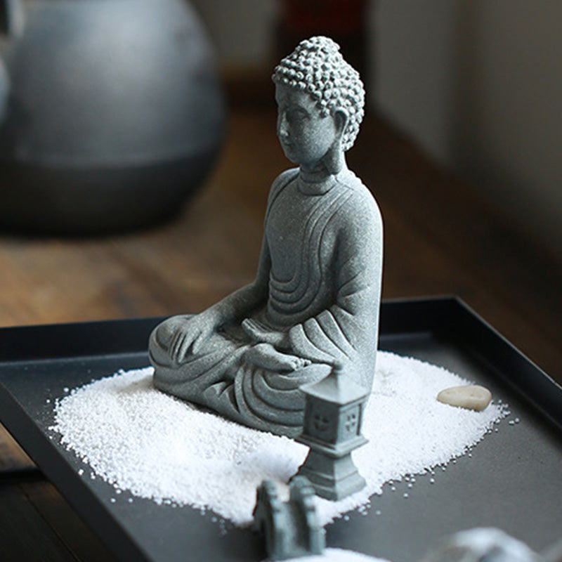 Buddha Stones Méditation assise Bouddha Bénédiction Compassion Décoration - image 11