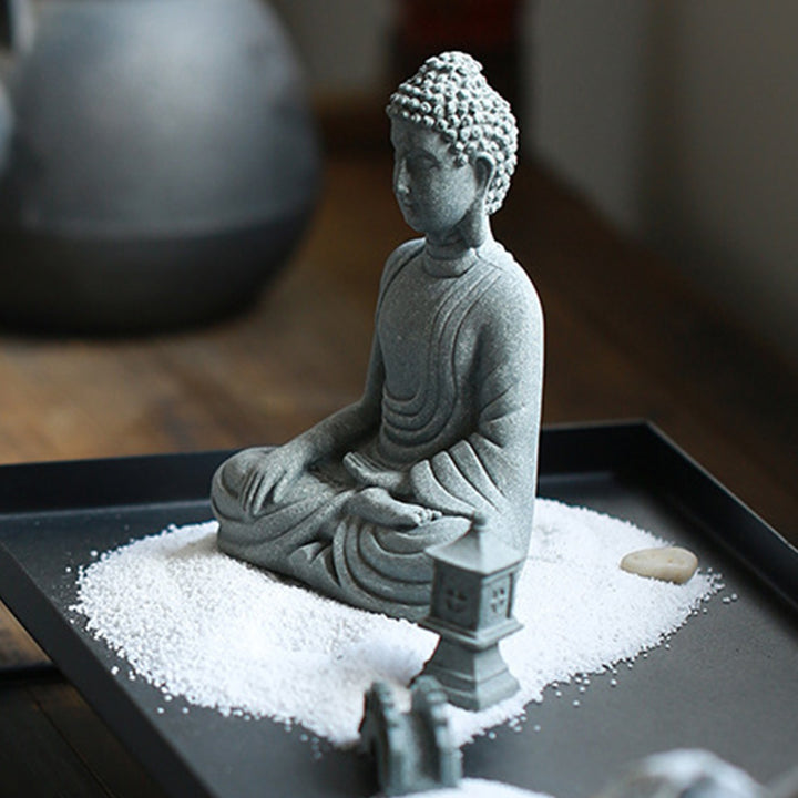 Buddha Stones Méditation assise Bouddha Bénédiction Compassion Décoration - image 11