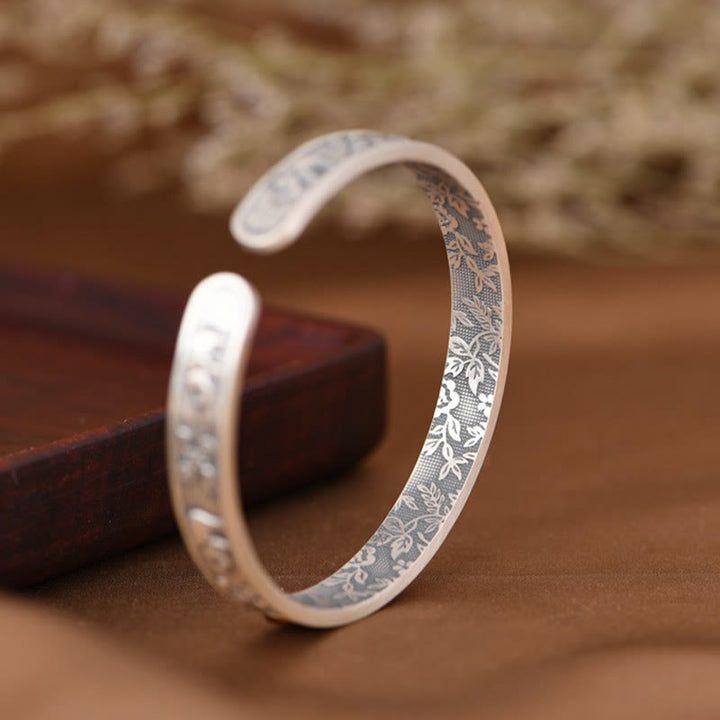 Bracelet manchette en argent sterling 999 avec Buddha Stones et éléphant - image 6