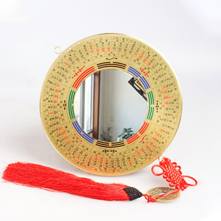 Carte Feng Shui Bagua Pièce de cuivre Nœud chinois Carte énergétique d'équilibre - 19 cm - Carte de Bagua - Miroir concave - image 18