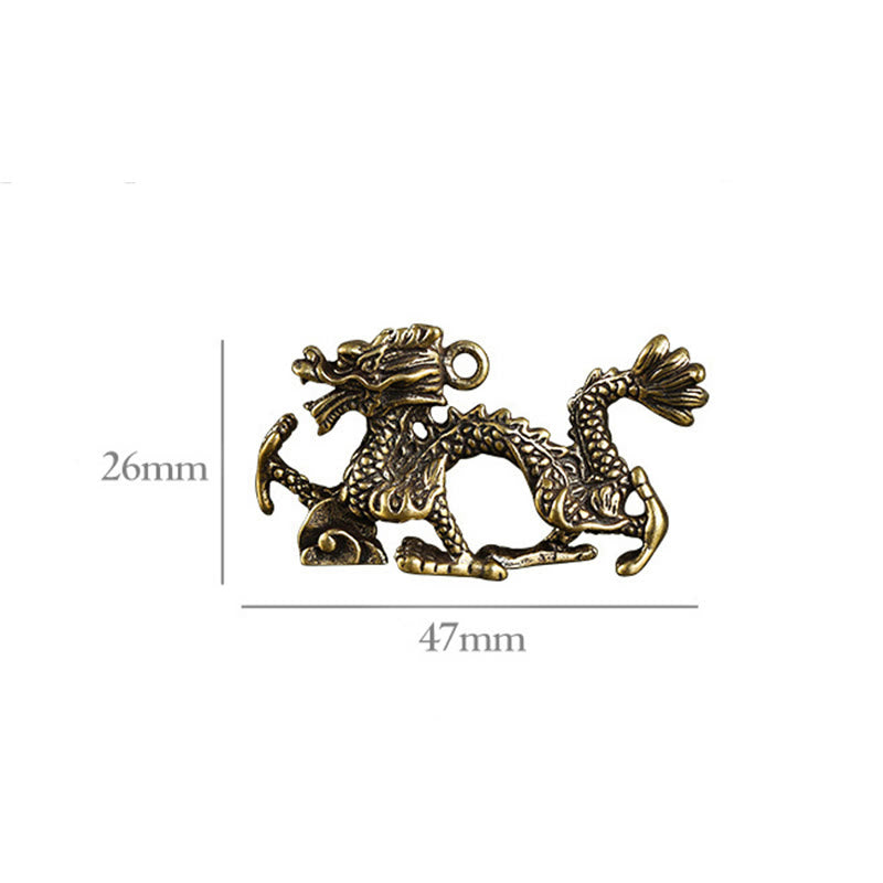 Buddha Stones Année du Dragon Mini Laiton Dragon Chance Protection Décoration de la Maison