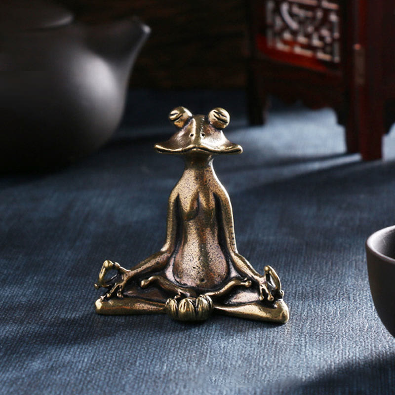 Buddha Stones Mini Petite Grenouille Tortue Koi Poisson Escargot Crabe Cuivre Richesse Décoration de la Maison - Décoration grenouille et brûleur d'encens - image 0