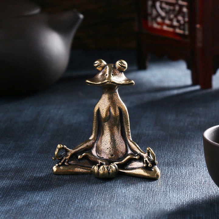 Buddha Stones Mini Petite Grenouille Tortue Koi Poisson Escargot Crabe Cuivre Richesse Décoration de la Maison - Décoration grenouille et brûleur d'encens - image 0