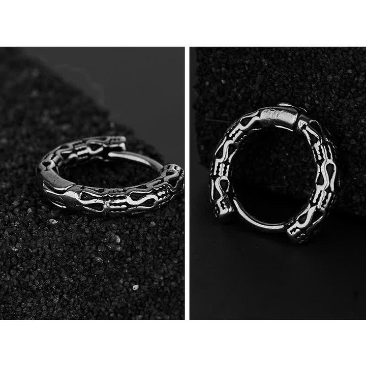 Boucles d'oreilles d'équilibre en acier titane à motif rétro